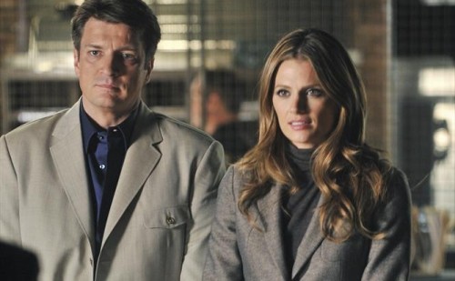 CASTLE - "The Human Factor" - When Homeland Security inexplicably seals the crime scene of a car bombing, Castle and Beckett find themselves with two mysteries on their hands: who murdered the victim, a government whistleblower, and why are federal agents trying to take over the case? The plot thickens when they discover that the victim wasn't killed by a car bomb but by a missile from a military drone, on "Castle," MONDAY, MAY 6 (10:01-11:00 p.m., ET) on the ABC Television Network. Carlos Bernard guest stars as Jared Stack, a mysterious operative who may hold the key to solving the case. (ABC/Richard Foreman) NATHAN FILLION, STANA KATIC